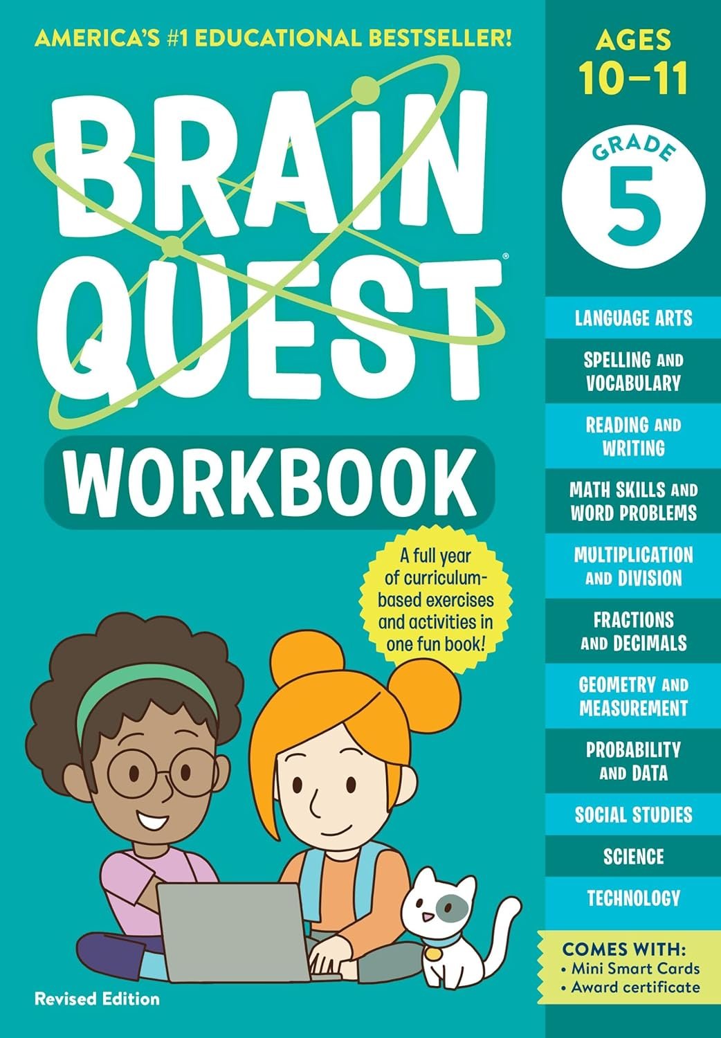Brain Quest Workbook 5th Grade Revised Edition cover with colorful illustrations