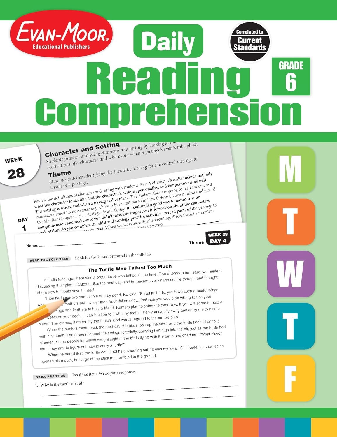 Evan-Moor Daily Reading Comprehension Grade 6 Teacher's Edition cover