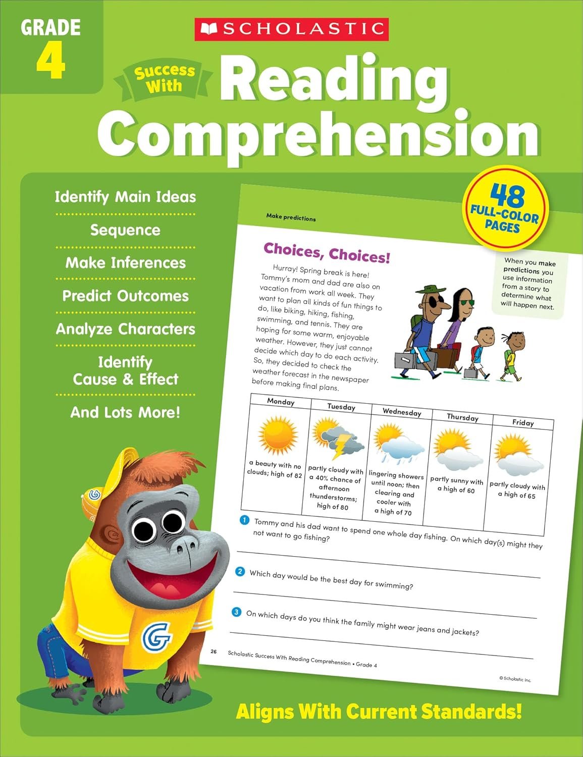 Scholastic Success with Reading Comprehension Grade 4 Workbook cover