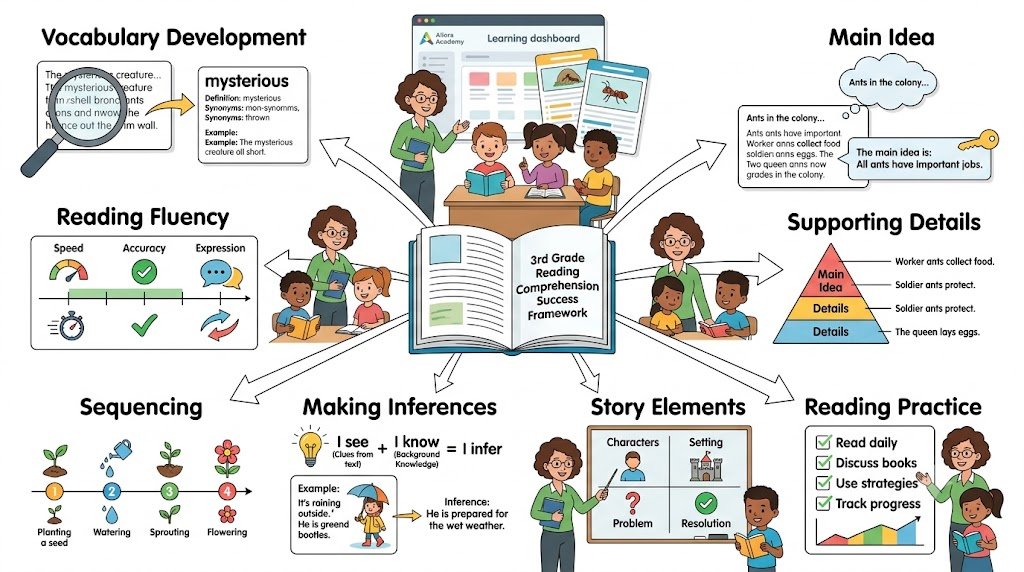 Third grader using a graphic organizer to improve reading comprehension