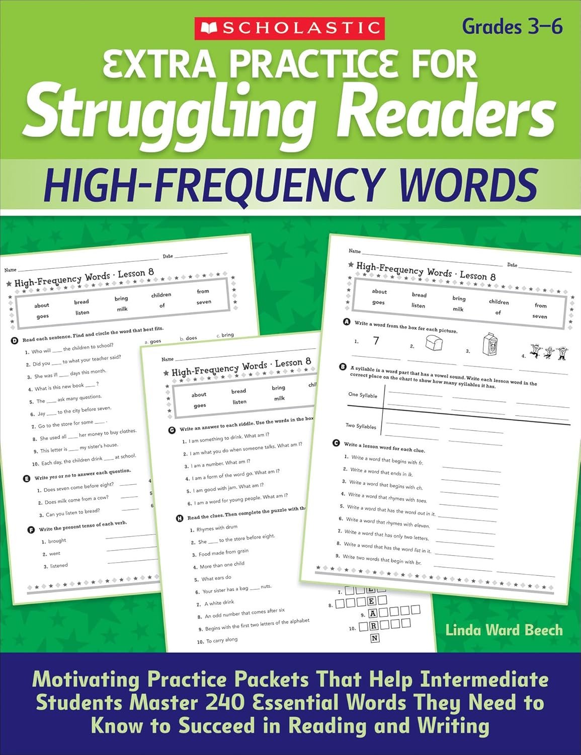 Extra Practice for Struggling Readers High-Frequency Words workbook cover